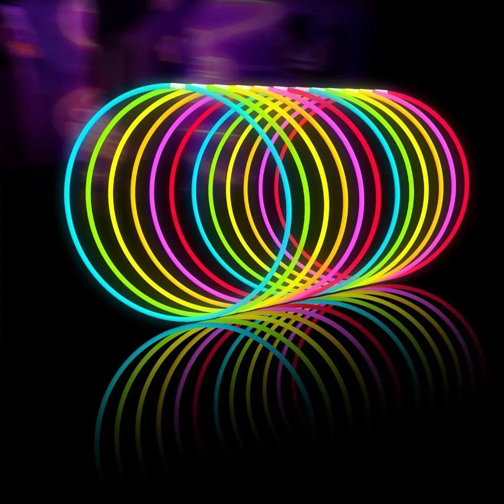 Bulk 100ct 22'' Glow Stick Necklaces - Waterproof Neon Lights for Celebrations
